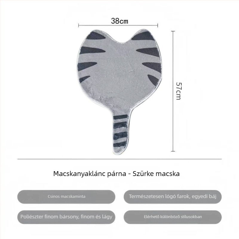 Macska farok ülőpárna irodai székhez, kreatív macska ülőpárna, bolyhos csúszásgátló párna őszi–téli használathoz