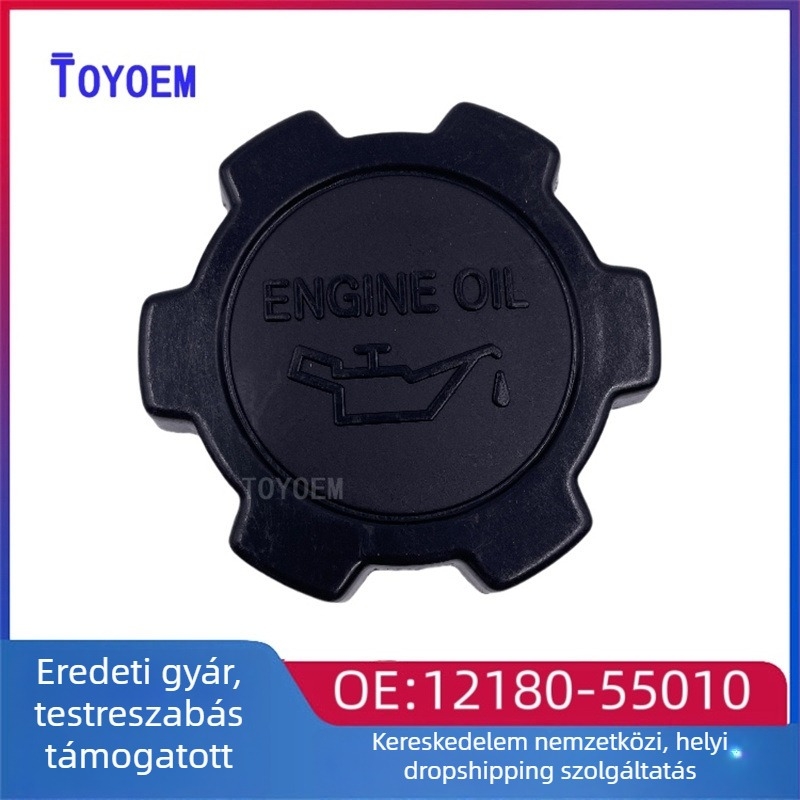 TOYOEM ABS műanyag olajfeltöltő sapka és üzemanyag-tank sapka, Rész száma 12180-55010, Kompatibilis a Toyota Land Cruiser és Lexus modellekkel, Telepítési támogatás