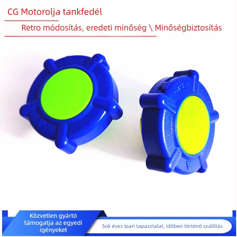 CG motorkerékpár üzemanyag-tankfedél; környezetbarát műanyag + alumíniumötvözet; testreszabható gyártás; CG-kompatibilis