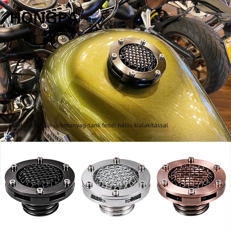 CNC-megmunkált koronás tüzelőanyag-tankfedél Harley-Davidson 883, XL1200, Forty-Eight, Seventy-Two és Fat Boy Softail
