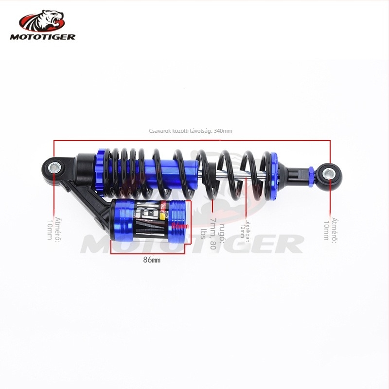 MBM motorkerékpár hátsó lengéscsillapító kerek fejű, 320 mm / 340 mm