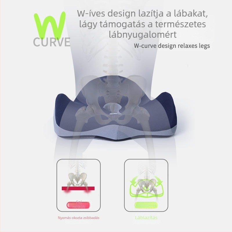 Ergonómikus ülőpárna memória pamut töltésű, poliészter-pamut huzat, egyszínű, testreszabható; iroda, nappali és studió használatra