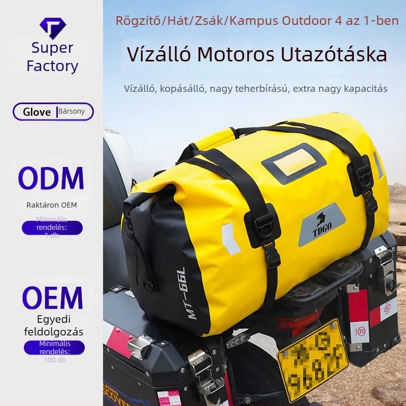 Személyre szabható vízálló motorkerékpár táska kerékpározáshoz és motoros utazásokhoz, TDGO 405-ös modell, kompatibilis motorkerékpárokkal és robogókkal