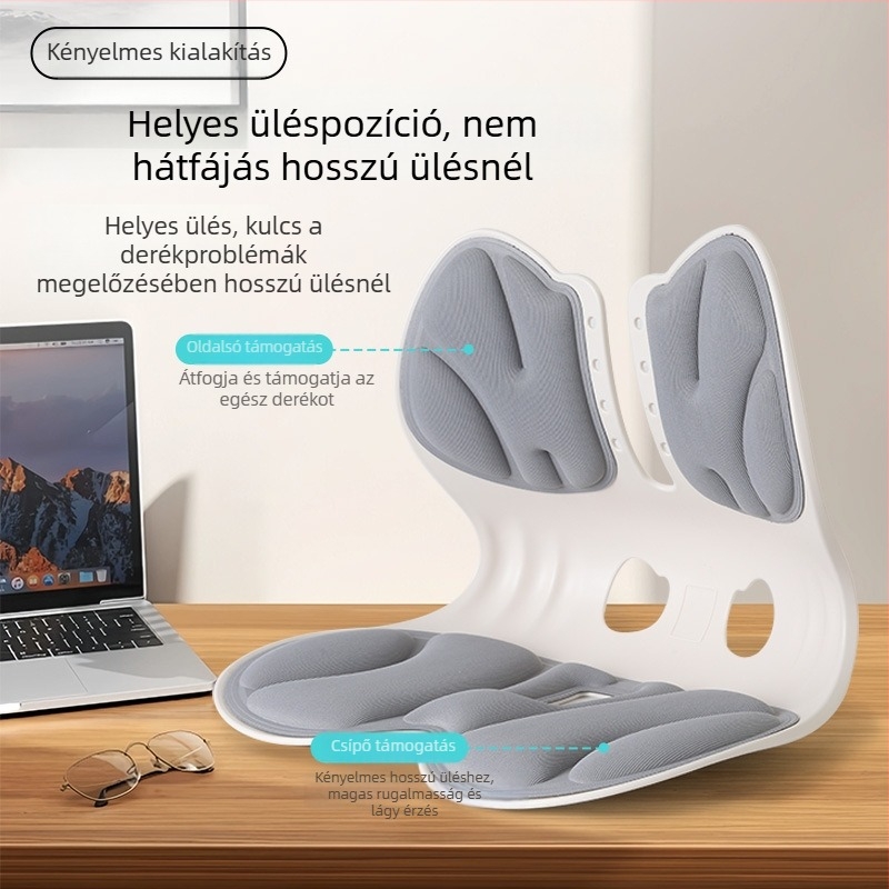 Lumbális támogató párna, megnövelt háttámla, ergonómikus hátsó párna (Anyag: polipropilén; Töltet: poliuretán; Stílus: modern egyszerű; Mintázat: egyszínű)