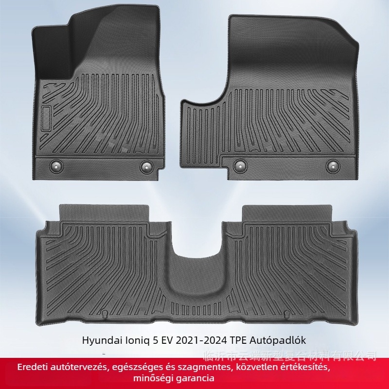 TPE autópadlók Hyundai IONIQ 5-höz (2021-2024), modell-specifikus, logóval ellátva, testreszabás elérhető, szőnyeg-stílus