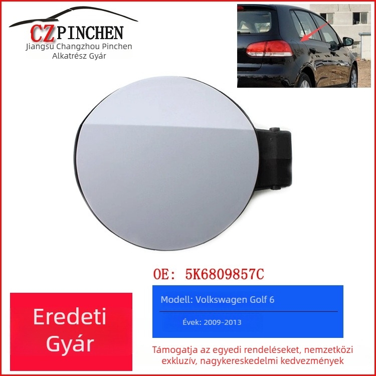 Zárható üzemanyag-feltöltőfedél Volkswagen Golf 6-hoz, műanyag, modell 5K6809857C