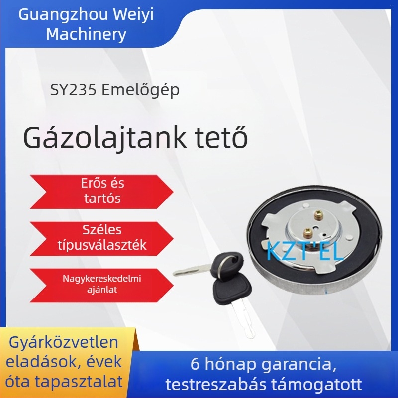 Kotróhoz diesel üzemanyag-tankfedél, ötvözet anyagú, kompatibil SY235 SY335 SY365, márka Yiyi