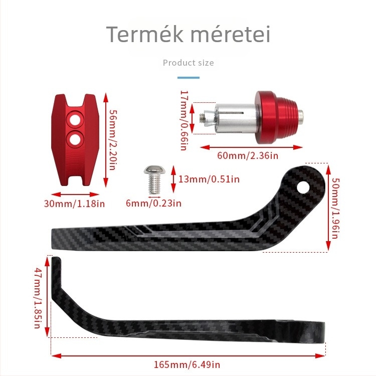 Motorkerékpár-módosítási kiegészítő: karbonszálas mintázatú kézvédő, CNC bikaszárv alakú, Ø22 mm