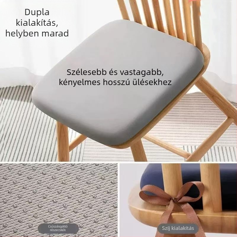 Memóriahabos ülőpárna irodai és asztali székekhez – hosszú üléshez, alkalmas irodai székre, bárszékre, étkezőszékre és autóülésre – modern minimalista stílus, testreszabható