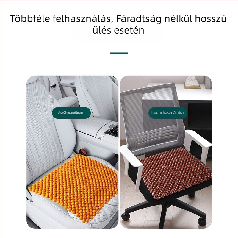Bymaocar autóülés párna fából készült gyöngyökkel, egész éves szellőzés, töltet nélküli