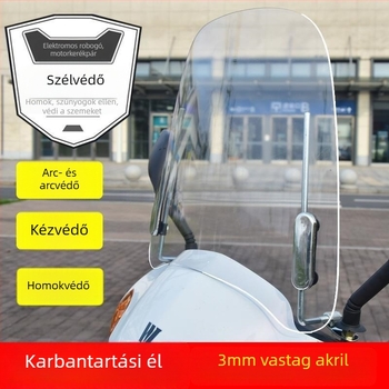 HD átlátszó szélvédő panel elektromos motorkerékpárhoz, polietelen konstrukció