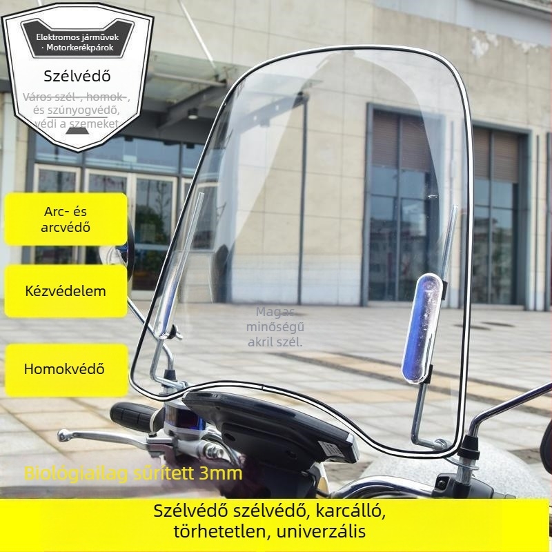 HD átlátszó szélvédő panel elektromos motorkerékpárhoz, polietelen konstrukció