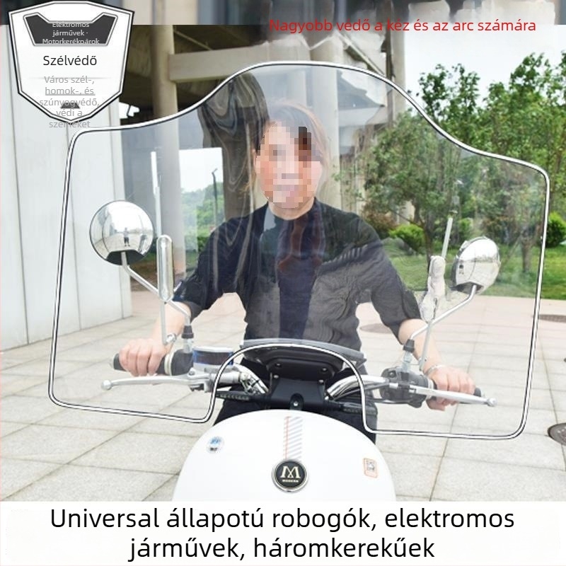 HD átlátszó szélvédő panel elektromos motorkerékpárhoz, polietelen konstrukció