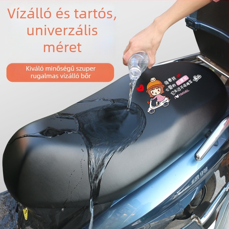 Universális ülésvédő elektromos kerékpárhoz és motorkerékpárhoz, PU anyag, testreszabható feldolgozás, négy évszakos használat, logó nyomtatás