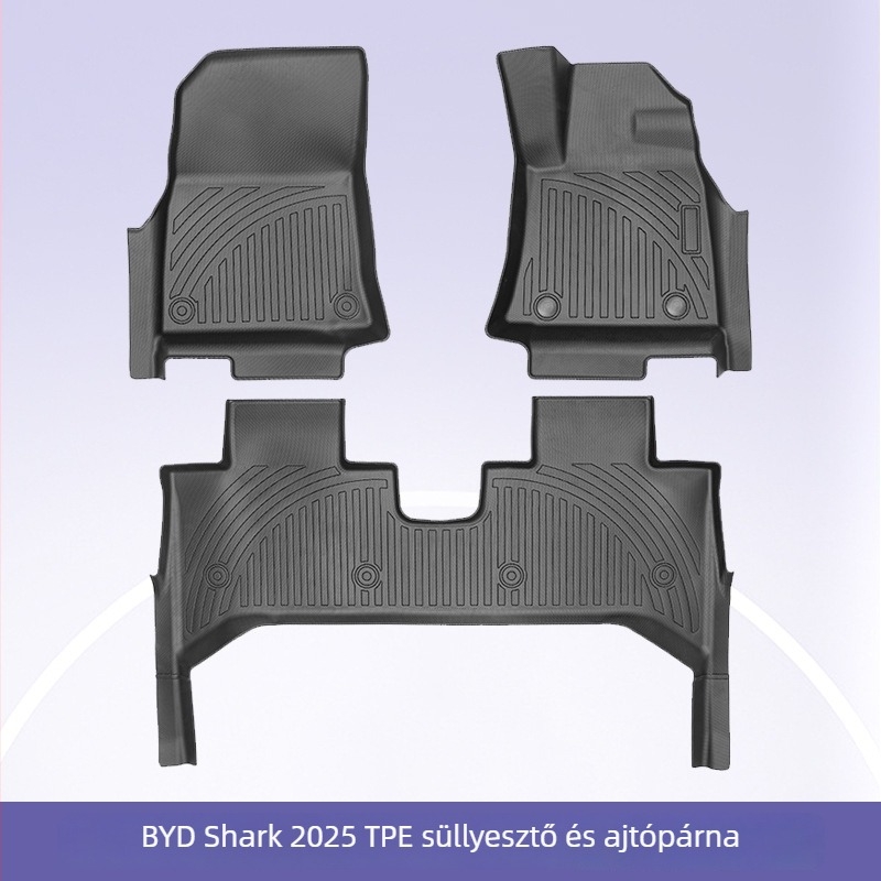 BYD Shark2025 autópadló- és csomagtartó-matra, 3D időjárásálló TPE, szőnyeg-stílus, ötüléses járműhöz