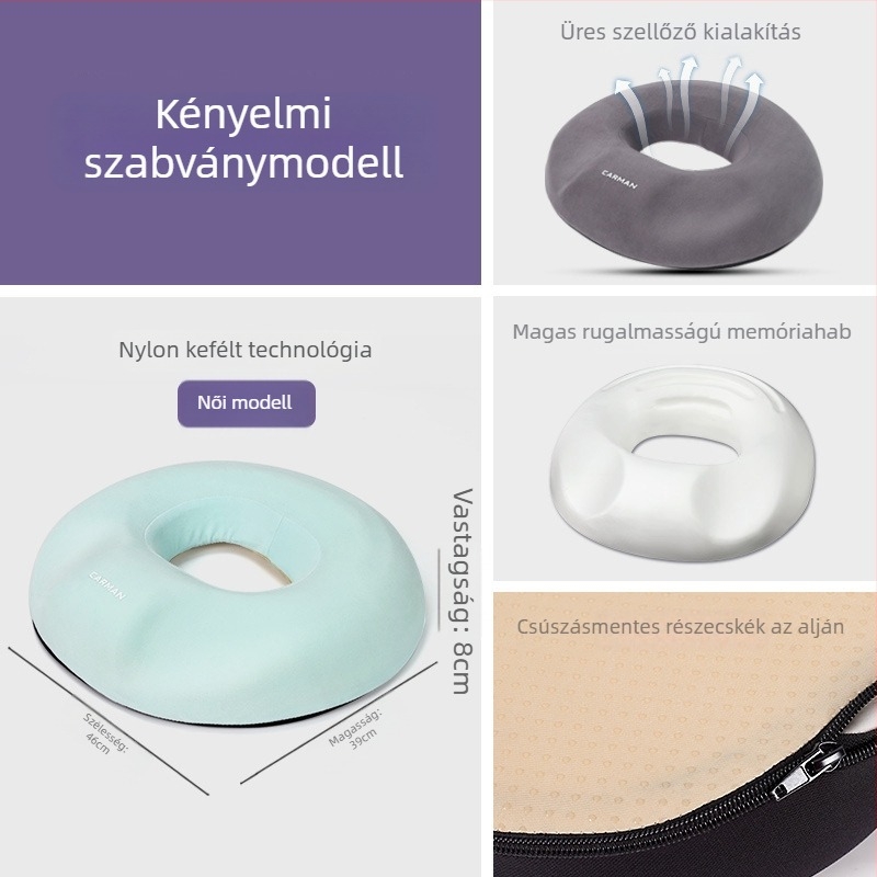 Szülés utáni kismama párna – memóriahab töltet, poliészter huzat, modern minimalista stílus