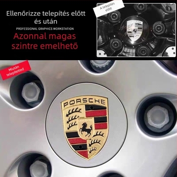 Porsche kerékagy középső sapka logó – műanyag, univerzális kompatibilitás Macan és Panamera modellekhez, cikkszám 867294120050