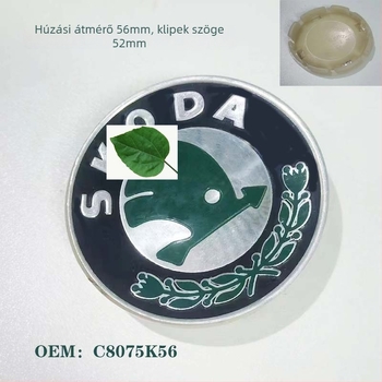 Skoda kerékagy középtakaró, 65 mm és 56 mm átmérő, rögzítőnyílások 55 mm és 52 mm, konkáv kivitel