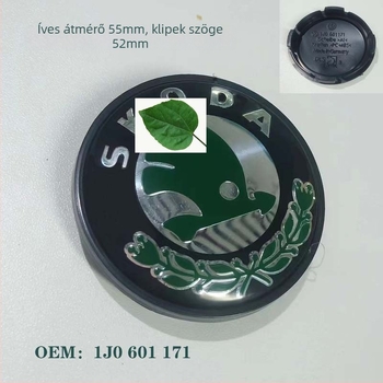 Skoda kerékagy középtakaró, 65 mm és 56 mm átmérő, rögzítőnyílások 55 mm és 52 mm, konkáv kivitel