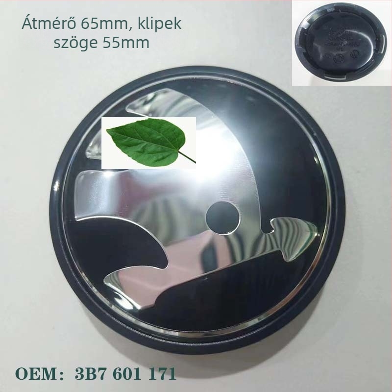 Skoda kerékagy középtakaró, 65 mm és 56 mm átmérő, rögzítőnyílások 55 mm és 52 mm, konkáv kivitel