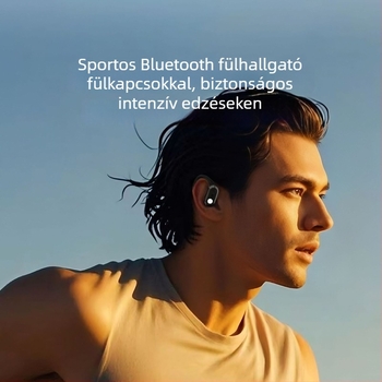 Digitális kijelzős vezeték nélküli Bluetooth fülhallgató, sportos over-ear kialakítás, Bluetooth 5.4, IPX5, üzemideje 4–8 óra