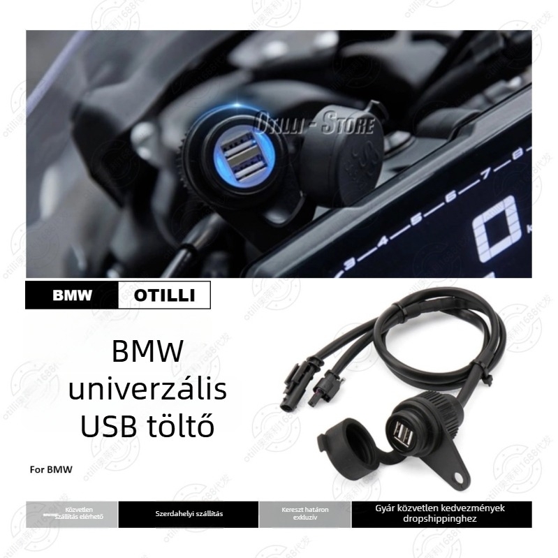 BMW USB két interfészes töltőcsatlakozó — vízálló adapter, kompatibil minden BMW modellhez