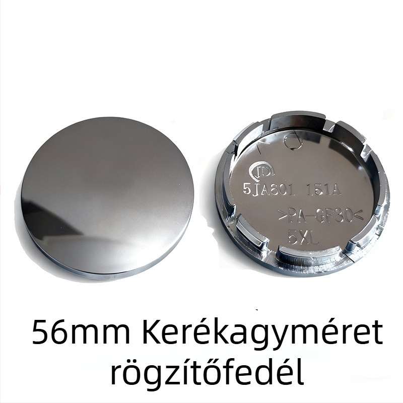 Kerékagy középtakaró sapka – elektroplatált, sima ívelt felület, alumínium-ABS alap, általános kompatibilitás