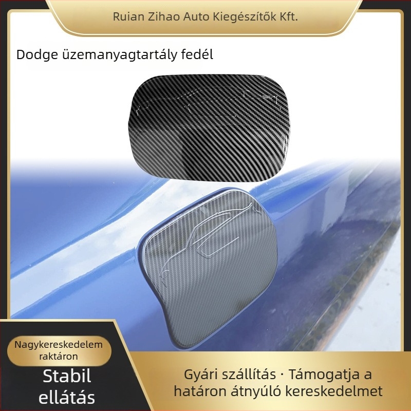 Dodge Challenger 2015-2021 ABS üzemanyag-tank fedél külső dekorációs matrica – szénszövets mintázat