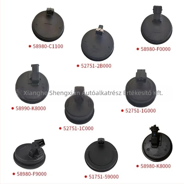 Hátsó kerék tengelyfedél ABS-szenzorral és kerékszint szenzorral — Modell 58980G6000; Kompatibilis: X35 új Shengda, IX35; Anyag: Műanyag