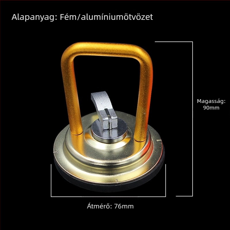 Fém vákuumcsésze üveghez, csempéhez, padlóhoz és mennyezethez; kerékagy sapka és visszapillantó tükrök eltávolításához