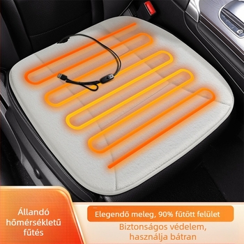 Autó fűtött ülés párna USB-vel, 12V/24V elektromos takaró az egész autóhoz