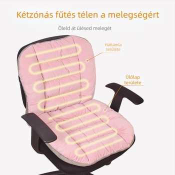 Téli elektromos fűtésű irodai ülőpárna, beépített háti és deréktámasz, integrált vastag ülőpárna