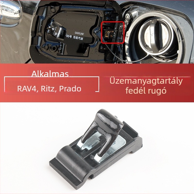 Rugós csuklóelem az üzemanyag-tank sapkához, Sokamai márka, modell 7736030070, Toyota Prado, Reiz, RAV4, Vios számára; anyag: acél és ABS