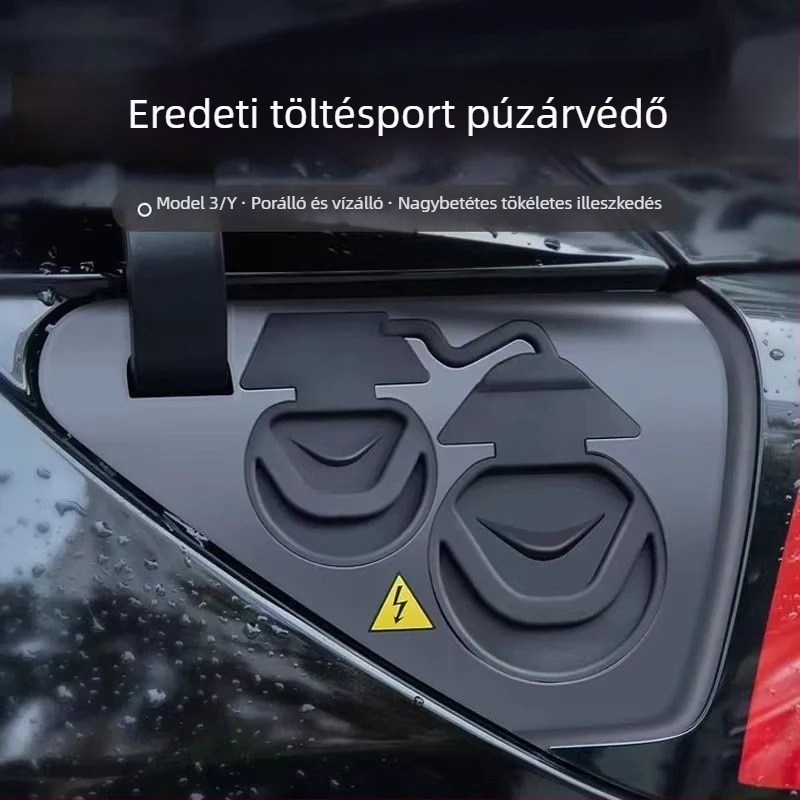 Szilikon töltőport fedél Tesla Model 3/Y-hoz – vízálló, porálló, integrált kialakítás