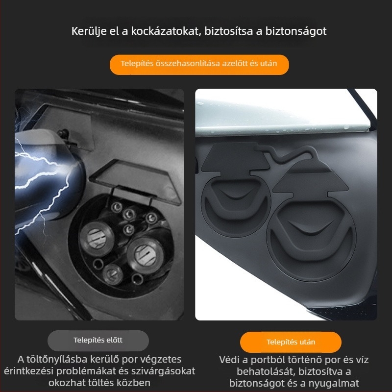Szilikon töltőport fedél Tesla Model 3/Y-hoz – vízálló, porálló, integrált kialakítás