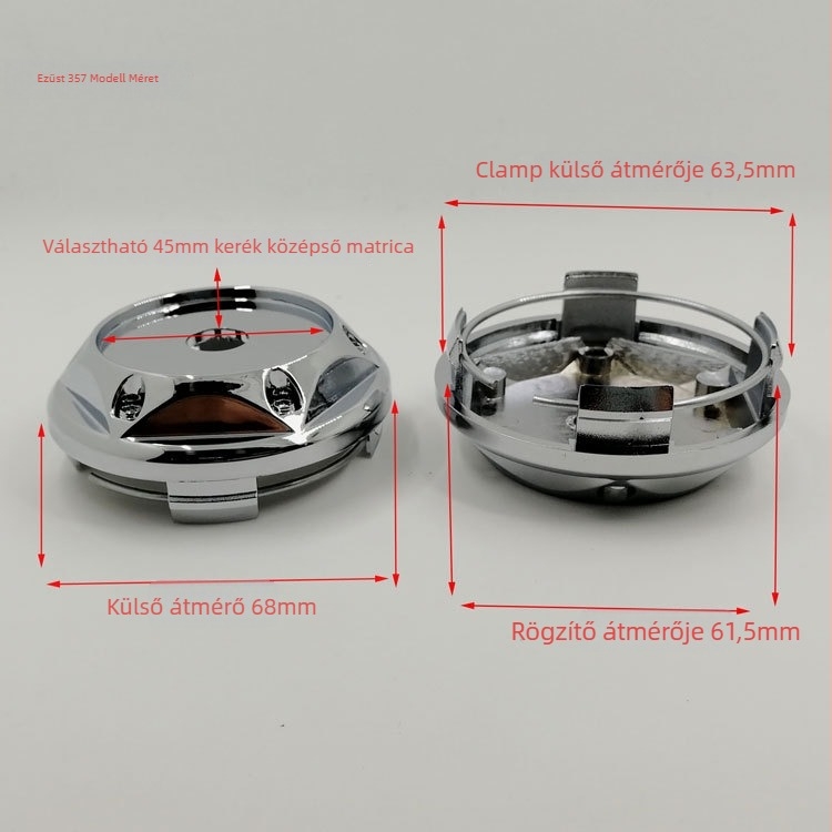 Szénszálas mintázatú kerékagy sapkák 61 mm, 63 mm és 68 mm átmérőhöz
