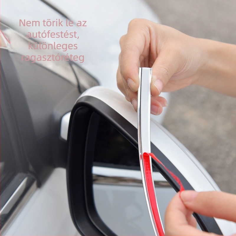 PVC krómozott, karcolásálló dekoratív csík autófelületre és ablakokra, univerzálisan illeszkedik, kompatibilis manuális váltóval