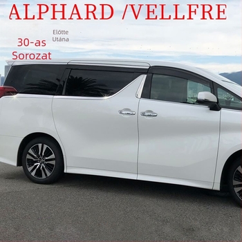 ALPHARD ablakszéli világító szalag — 304 rozsdamentes acél, Toyota ALPHARD 2015–2020