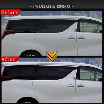 ALPHARD ablakszéli világító szalag — 304 rozsdamentes acél, Toyota ALPHARD 2015–2020
