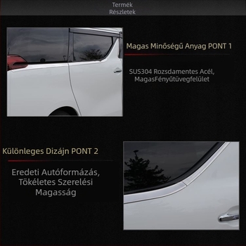 ALPHARD ablakszéli világító szalag — 304 rozsdamentes acél, Toyota ALPHARD 2015–2020