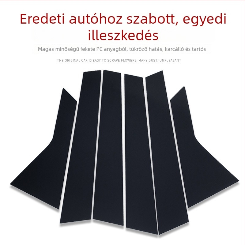 Szénszálas dekoratív fedél a középső oszlophoz a Porsche Macanhoz (2014-2022), fekete ablakkeretek, 6 darab