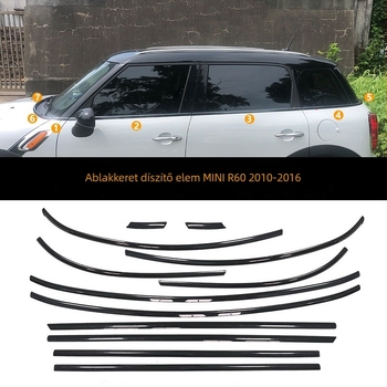 MINI Clubman Cooper F56/R56/F54/R60 ablak díszléc – rozsdamentes acél
