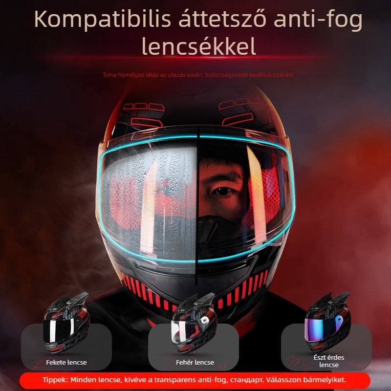 HNJ ABS teljes arcú motorkerékpár sisak felnőtteknek, négy évszakos, pályahasználatra