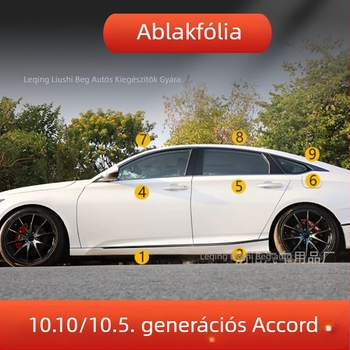 Honda Accord 2018-2022: dekoratív ablaksáv és fényes oldalsó csík a karosszériára – külső felújító kiegészítő