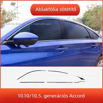 Honda Accord 2018-2022: dekoratív ablaksáv és fényes oldalsó csík a karosszériára – külső felújító kiegészítő