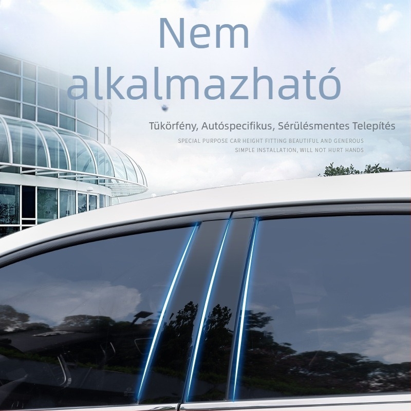 PC műanyag középső pillér ablakdíszléc Honda 2017-2022, fekete tükrös felület