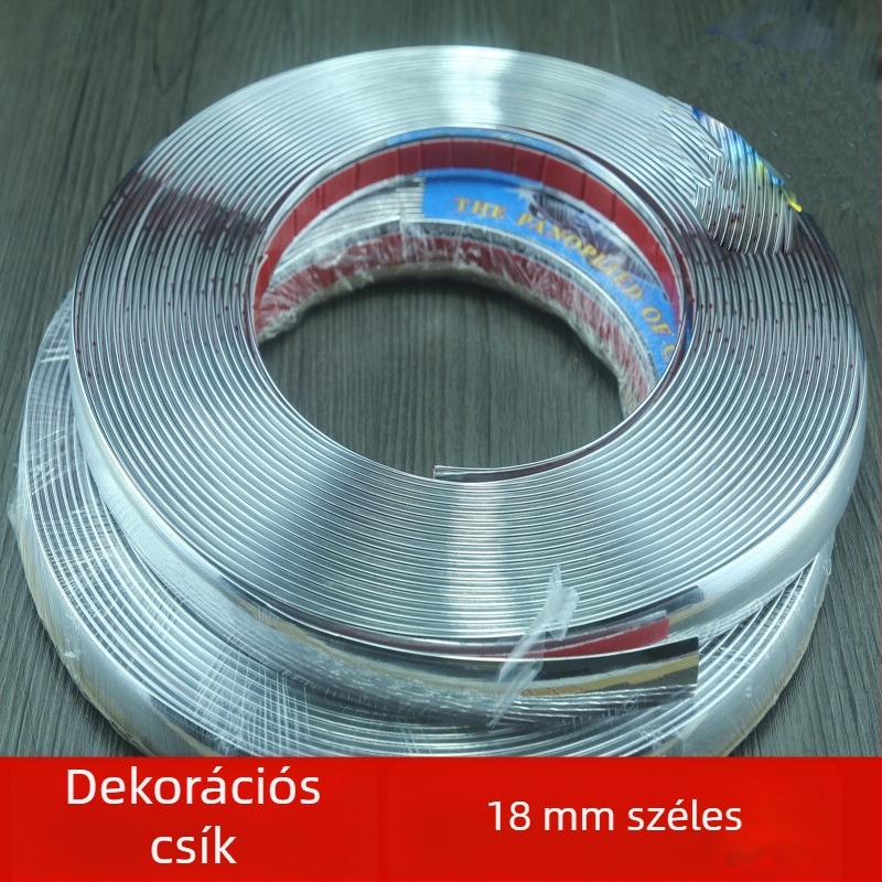 Krómozott autó karosszériadíszléc, 18 mm széles