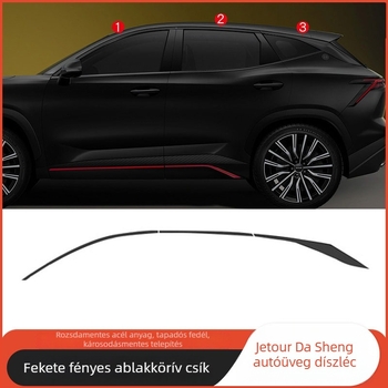 Jietu Dashenghez készült rozsdamentes acél ablakdísz-szegély, 2022–2024, fényes fekete kivitel (Black Warrior)