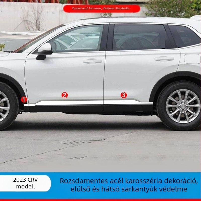 Rozsdamentes acélból készült ajtóélek és karosszéria díszcsíkok a Honda CR-V (2023–2024)