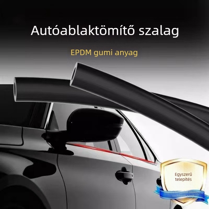 Autóablak zajcsökkentő tömítőszalag, üvegszigetelő csík, oldalsó ablak közti rés tömítése, por- és vízálló, vibrációcsillapító